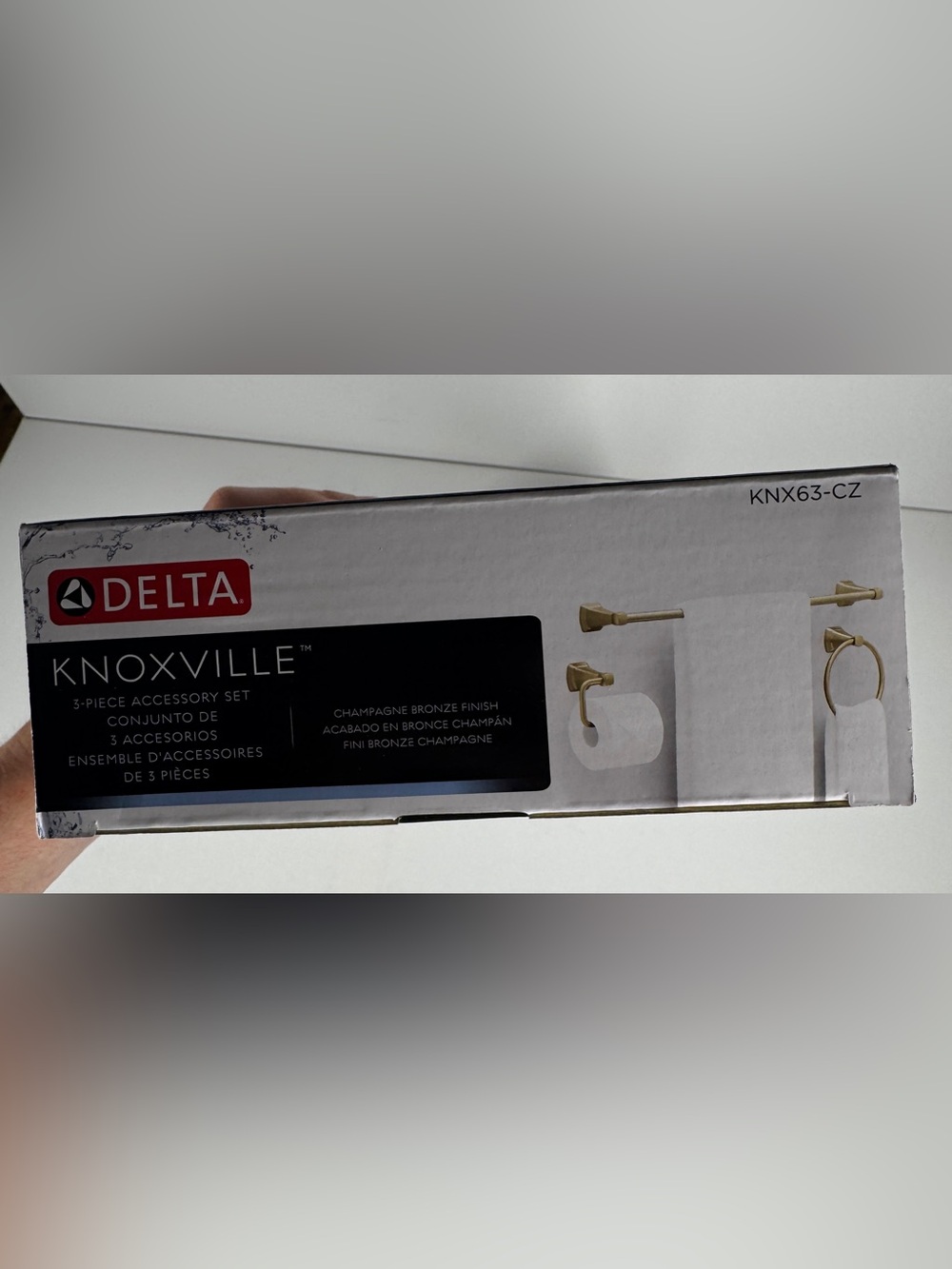 Delta SPR63-CZ Knoxville 3-Piece Bathroom Accessory Kit Champagne Bronze Finish - Picture 3 of 3